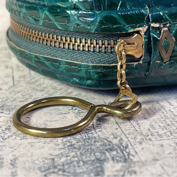 WALES Sweetheart vintage Compact Coin Change Purse Round Zipper - Picture 8 of 10